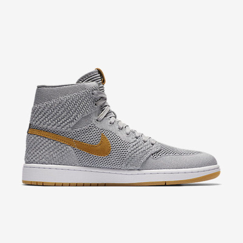 Jordan 1 retro hot sale high flyknit wolf grey